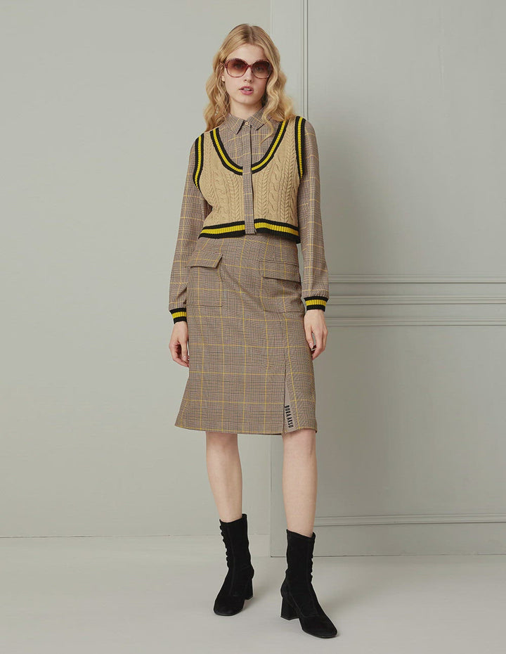 BORA AKSU Side Slit Midi Pencil Skirt